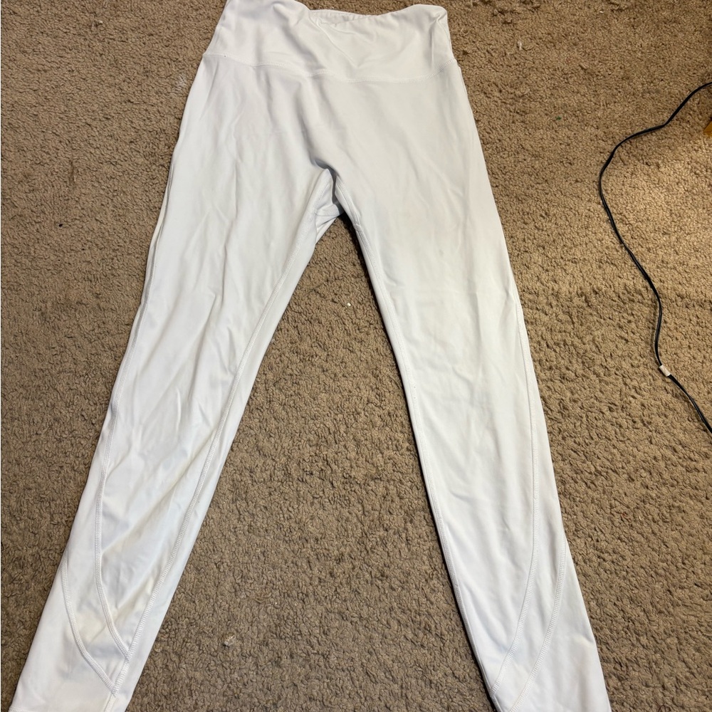White High-Waisted Leggings